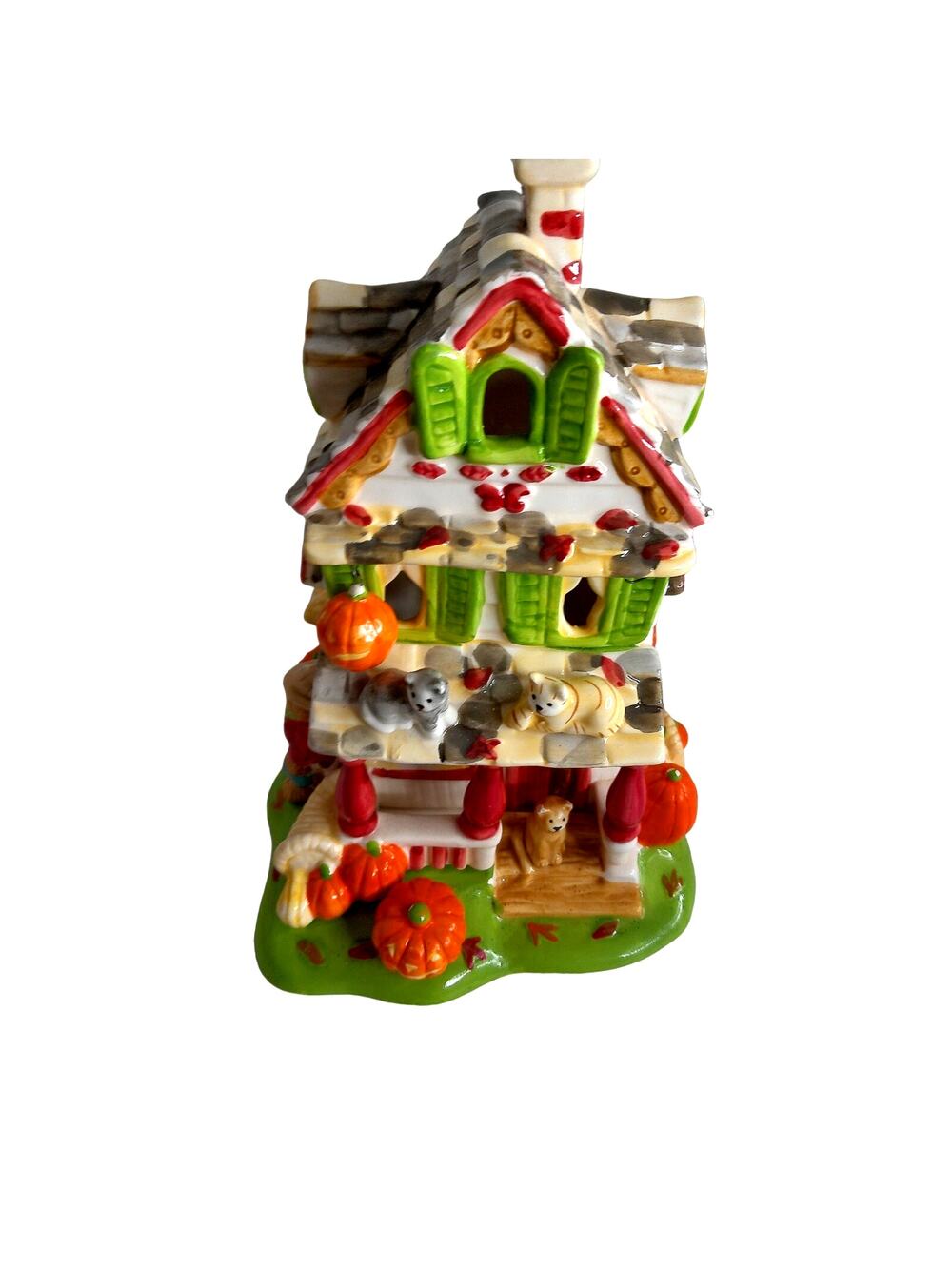 Vintage Avon Halloween Autumns Glow Tealight Candle House READ